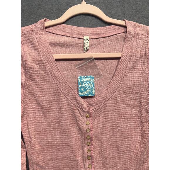 Free People Dylan Henley Bodysuit Size Medium Color Mauvais Pink NWT See Color - Picture 6 of 9